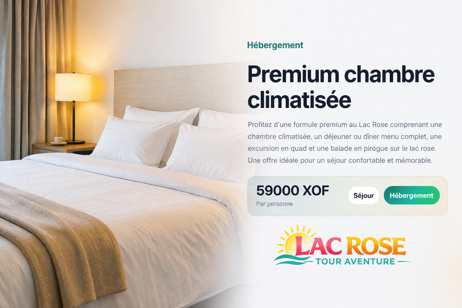 Premium chambre climatisée au lac rose