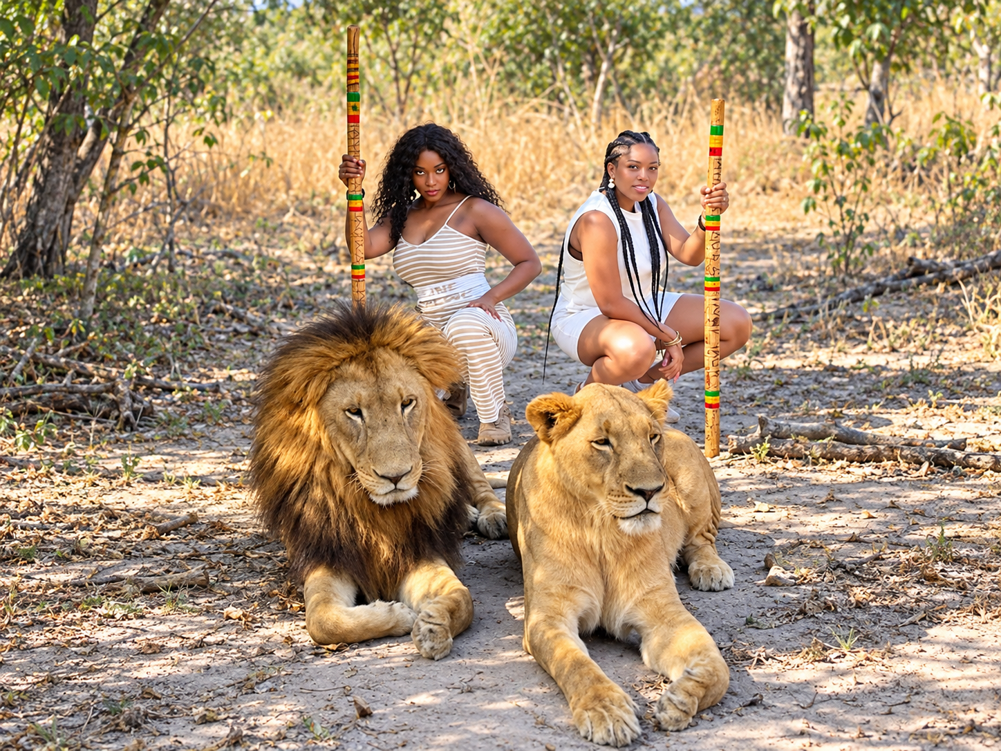 Lions dans la Réserve de Fathala
