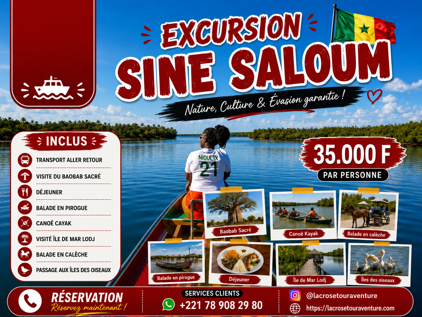 Mangroves, pirogues et paysages naturels du Sine Saloum au Sénégal | Lac Rose Tour Aventure