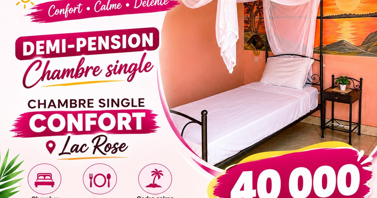 Demi-pension en chambre single au Lac Rose à 40 000 FCFA la nuit