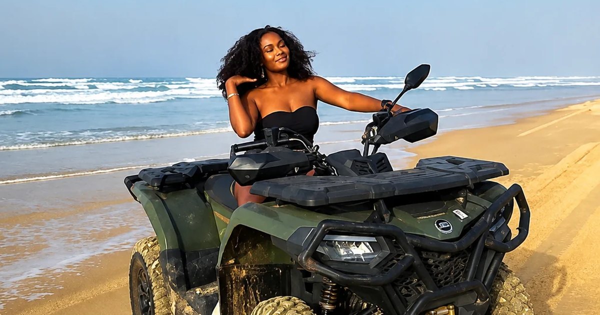 Balade en quad face à l'océan pendant une sortie au Lac Rose
