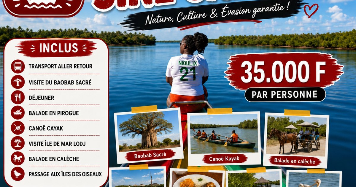 Excursion Sine Saloum Sénégal en pirogue – balade dans les mangroves au coucher de soleil avec Lac Rose Aventure