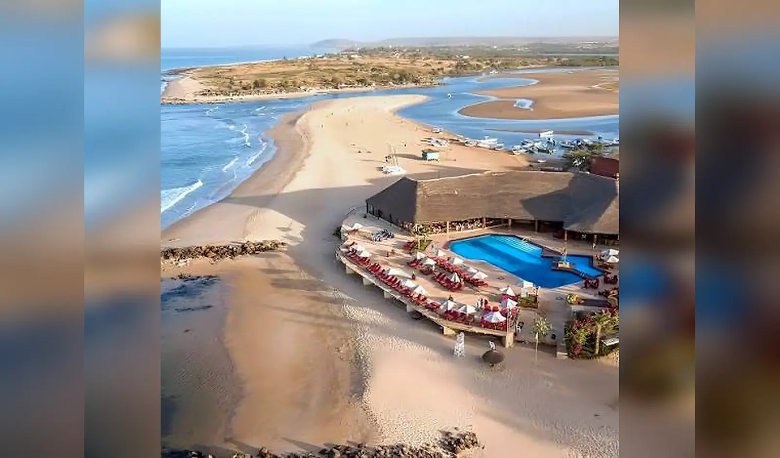 Vue aérienne de la Lagune de Somone à Somone, Sénégal