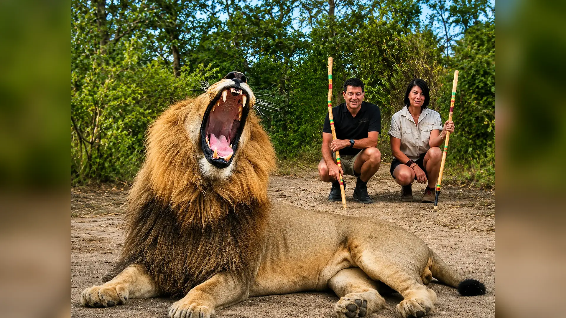 Guided walk with lions in Fathala Wildlife Reserve, Senegal