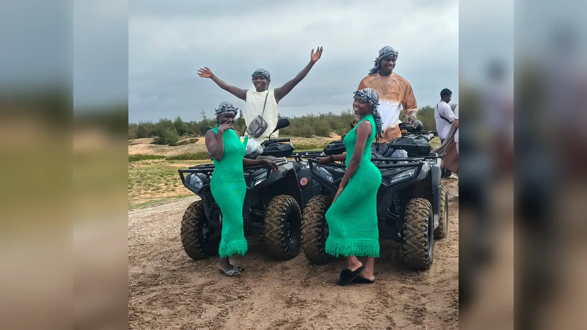 Ruta en quad entre pistas y playa en Lago Rosa, Senegal