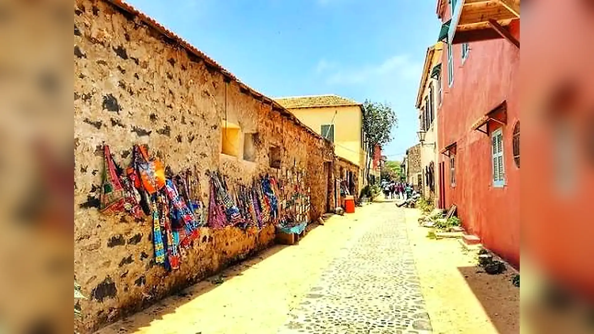 Colourful craft street on Gorée Island in Gorée Island, Senegal